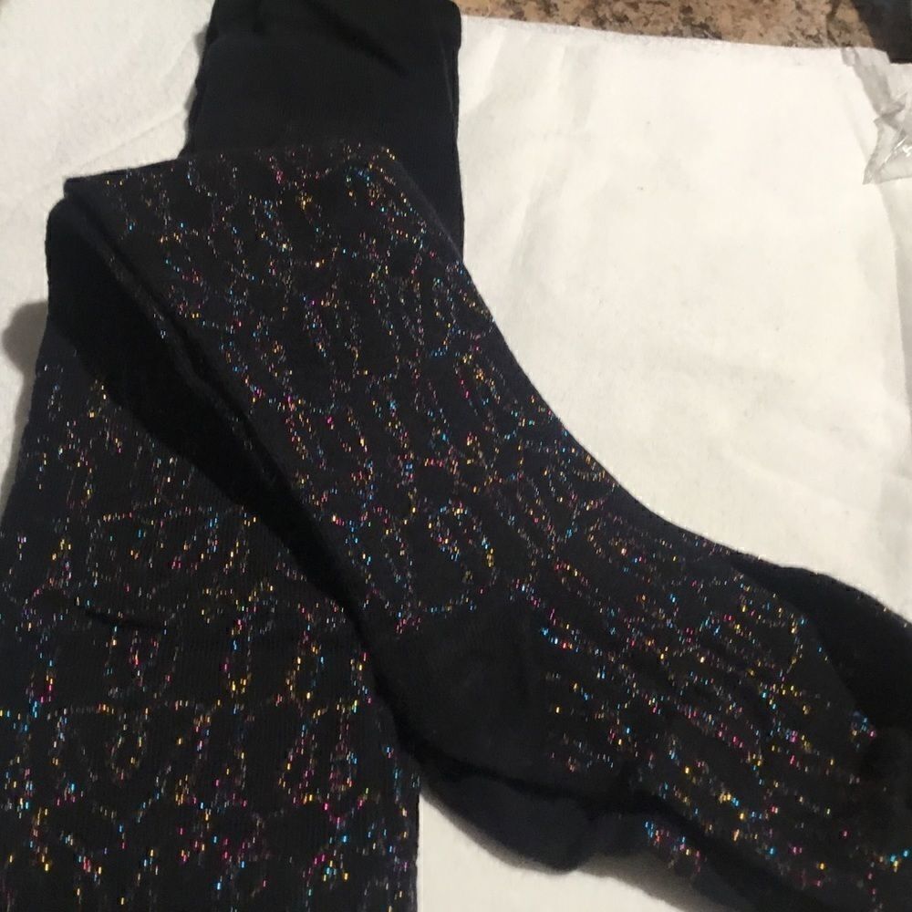 Sale. Buy 3/$10NWT Sz 8 Girls Tights Black w/sparkle - Picture 6 of 6